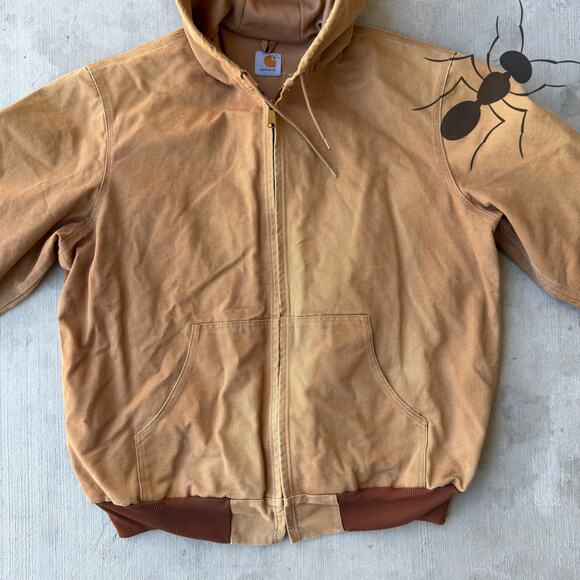 Vintage Y2K Carhartt brown hooded work wear jacket - Picture 3 of 8